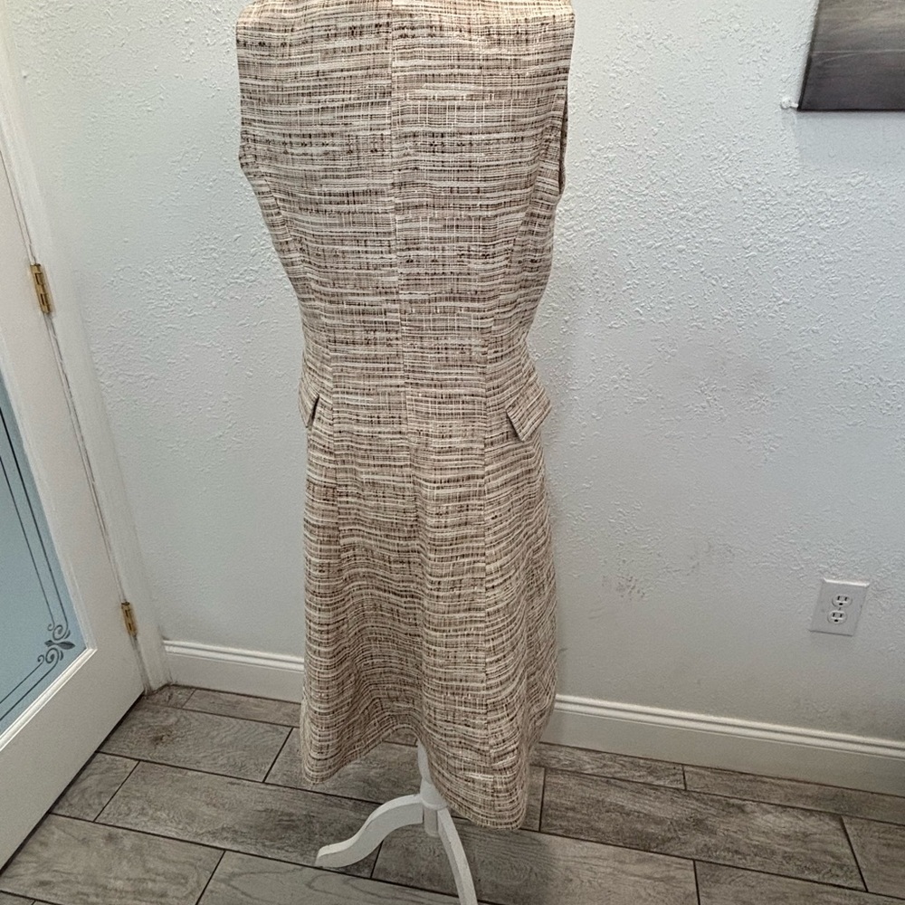 95 Twenty Textured Cream and Brown Vest - Picture 4 of 7